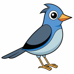 Warbler isolated on white background, Warbler vector illustration, bird on a branch vector art, Warbler silhouette, bird vector icon, Warbler on a branch line art, eps