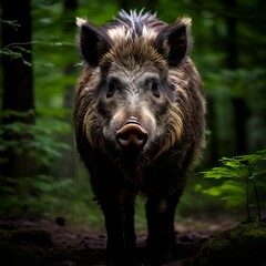 wild boar in the woods