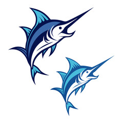 Custom Marlin Fishing Logo Design - Unique Hand-Drawn Artwork