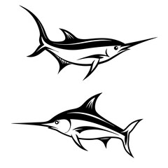 Custom Marlin Fishing Logo Design - Unique Hand-Drawn Artwork