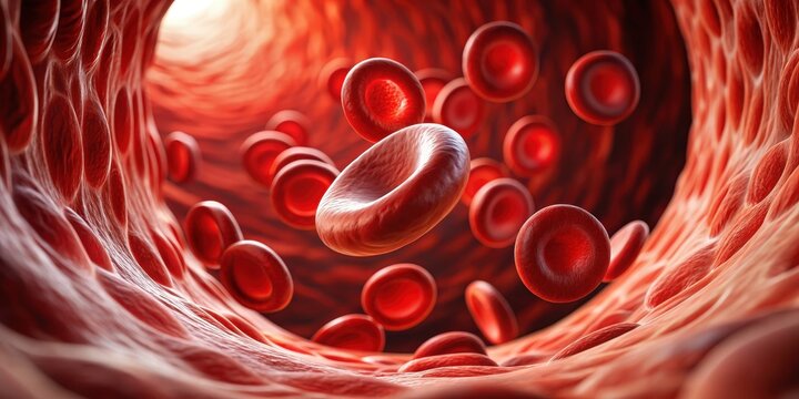 Formation of a blood clot in a close-up image, blood clot, coagulation, thrombosis, platelets