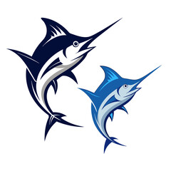 Custom Marlin Fishing Logo Design - Unique Hand-Drawn Artwork