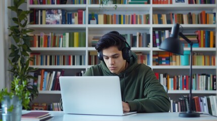 The student with a laptop