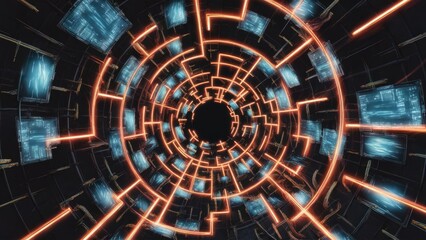 Fototapeta premium Sci-Fi Network Tunnel Design