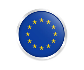 European Union Flag icon. Round flag of europe icon design, vector illustration