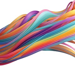 colorful abstract curved lines, light background design, 3d render