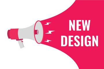 new design button, banner, label, template for website. new design text with colorful megaphone icon
