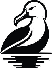 Albatross silhouette vector Illustration with a white background
