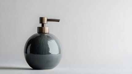 Elegant Gray Ceramic Soap Dispenser Bathroom Countertop Decor Modern Design