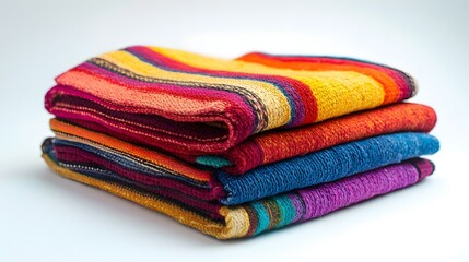 Vibrant Striped Handwoven Blankets Cozy Colorful Textiles Home Decor