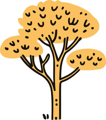 hand drawing illustration of a tree isolated