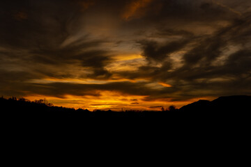sunset in the mountains