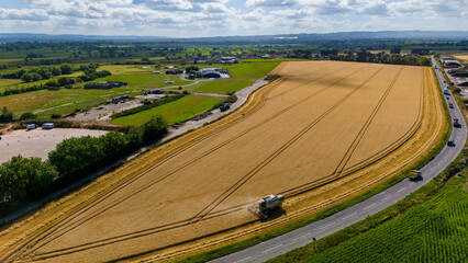 Combine Harvester in action on the somerset levels