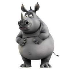 Obraz premium Photorealistic 3D rendered rhino illustration