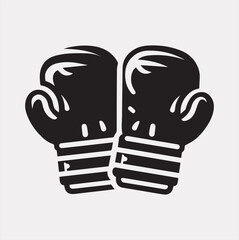 Boxing gloves vector silhouette on a white background