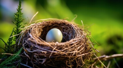 Single Bird's Egg in Nest