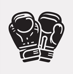 Boxing gloves vector silhouette on a white background
