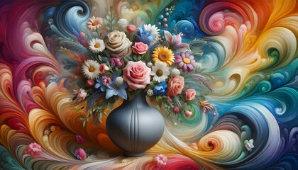 Obraz premium A vase with flowers in it abstract background