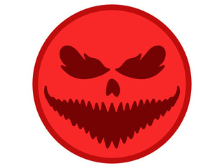 Naklejka premium Spooky Face Halloween Day Illustration