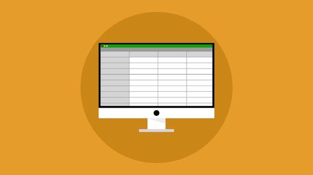 animation of a computer opening a spreadsheet program