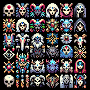 Aswang-themed Pixel Art RPG Sprite Sheet