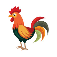 illustration of rooster isolated on white