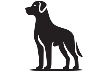 Dog black Silhouette vector art Illustration with white background