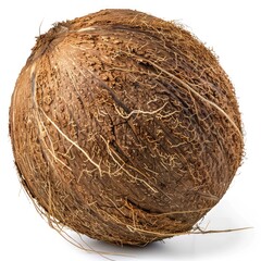 Whole Coconut Isolated on White Background.