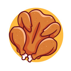 Chicken Meat Cartoon Vector. Food And Beverage Concept Design Illustration.  Icon Illustration Isolated White Background.