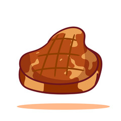 Beef Meat SteakCartoon Vector. Food And Beverage Concept Design Illustration.  Icon Illustration Isolated White Background.