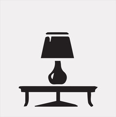 table lamp vector silhouette on a white background