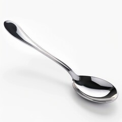 Shiny Silver Spoon Isolated.