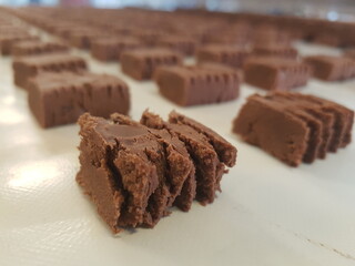 Snack Sized Chocolate Brownie production