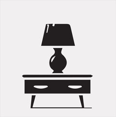table lamp vector silhouette on a white background