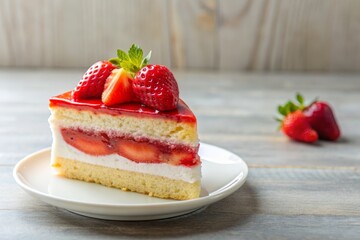 Freshly cooked strawberry cake