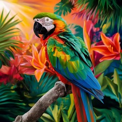 Fototapeta premium blue and gold macaw