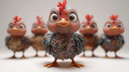 Naklejka premium 3D animated Thanksgiving turkey, depicted with a friendly and adorable style on a clean white background