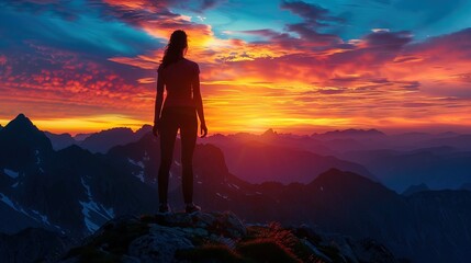 Obraz premium Hiker with a backpack photographs a mountain landscapу with Matterhorn peak Generative AI