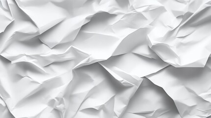 Obraz premium Crumpled white paper texture, abstract background