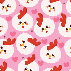 cute seamless pattern cartoon chicken. cute wallpaper for fabric print, gift wrap paper