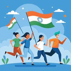 15 August India Independence Day. Happy India Day. National Holiday Vector Illustration Post.
