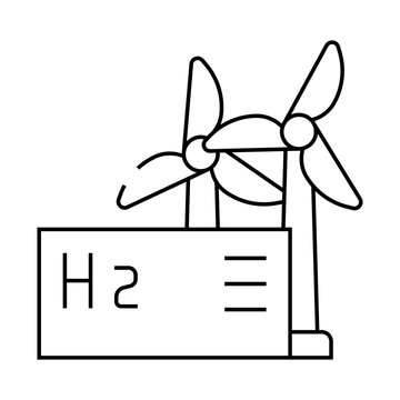 recommend clip art: wind energy hydrogen production line icon vector. wind energy hydrogen production sign. isolated contour symbol black illustration