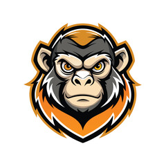 Monkey Mascot Logo Design with Modern illustration Style for Badge and T Shirt Printing