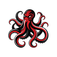 Octopus Mascot Logo Design with Modern illustration Concept Style for Badge and T shirt