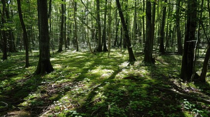 Fototapeta premium Dramatic shadows on forest floor