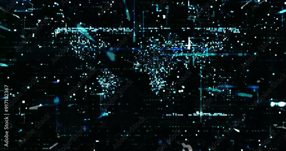 Wall mural abstract digital network data background, 3d rendering illustration digital graphic abstraction desi