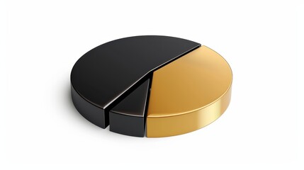 3D pie chart with a black and gold color scheme