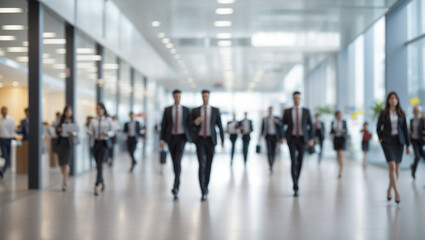 blurred motion view of people walking