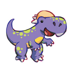 cute cartoon pachycephalosaurus dinosaur vector illustration for children