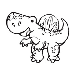 cute cartoon spinosaurus dinosaur line art vector illustration for children